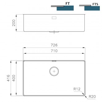 Кухонная мойка Foster Phantom Edge Gun Metal 72x41 4371 006